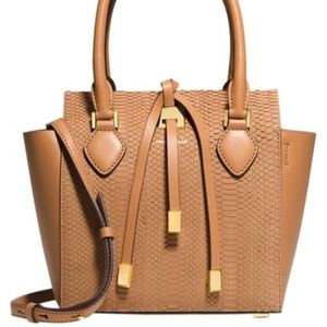 Michael Kors Miranda SmallSnakePeanut Suedeleather